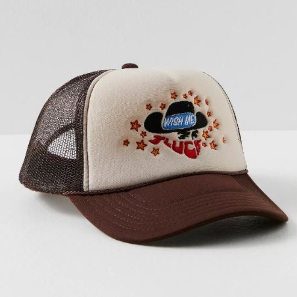 Wish Me Luck Lucky Cowboy Trucker Cap